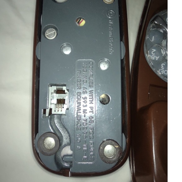 Western Electric Rotary Dial Desk Phone Brown Retro Vintage AD3 82012 - Picture 5 of 8